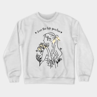 Aesthetic motivational girl line drawing Crewneck Sweatshirt